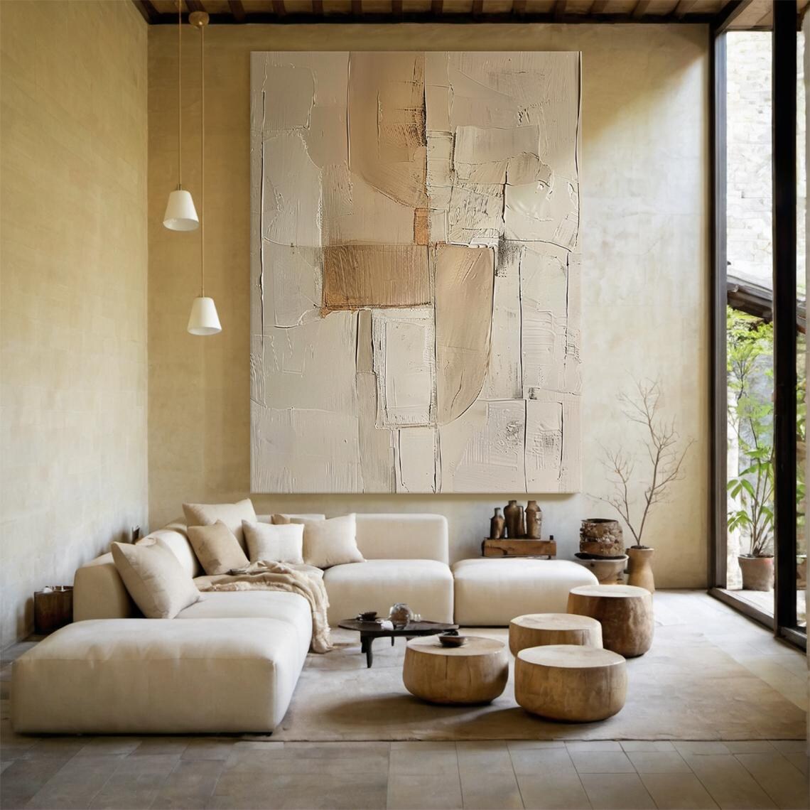 3D Beige Large Canvas Abstract - đánh giá và giá Photography Geometry